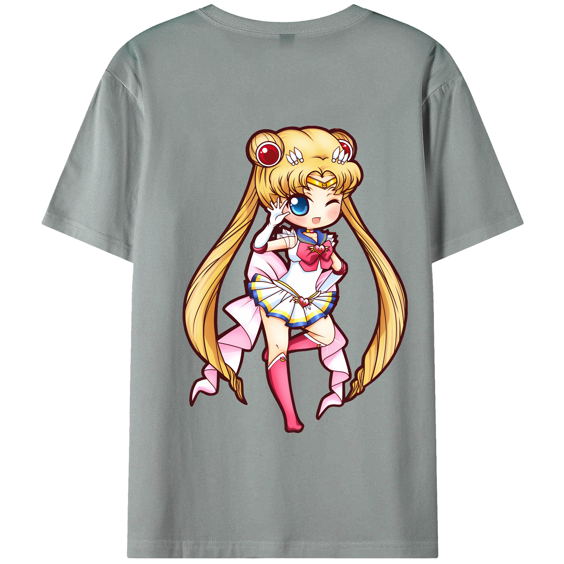 （画像用） 美少女戦士セーラームーン 月野 うさぎ つきの うさぎ Sailor Moon Tsukino Usagi 綿100％ メンズ半袖Tシャツ（バックプリント） 通気性